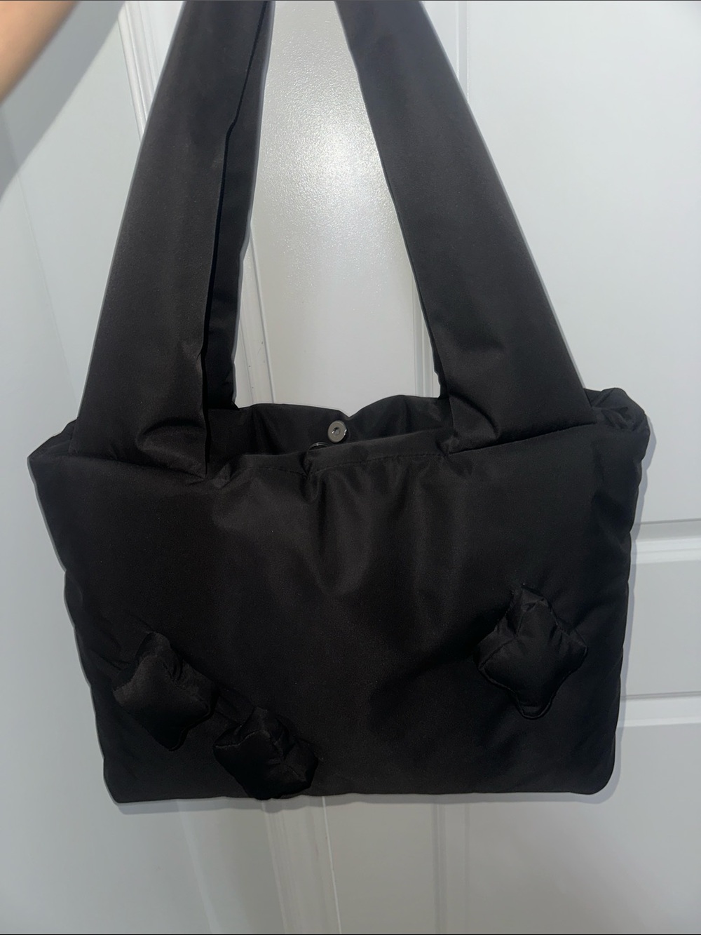 Broken planet puffy tote bag